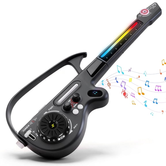 SaveJoy Kids Electric Guitar Toy with Lights & Sounds, 4-in-1 Musical Instrument with DJ Turntable & Bluetooth, Interactive Music Toy for Toddlers Ages 3-7, Gift for Boys & Girls