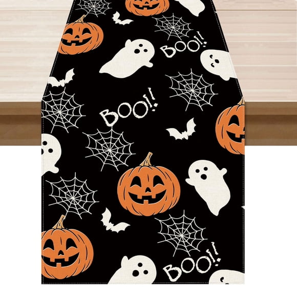 Camino de mesa XCHI Boo Spooky Ghost Pumpkin Halloween 33 x 229 cm