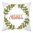 thumbnail image 1 of Juego de fundas de almohada de lino Fiudx Diseño de Feliz Navidad 18 x 18 pulgadas, 1 of 2