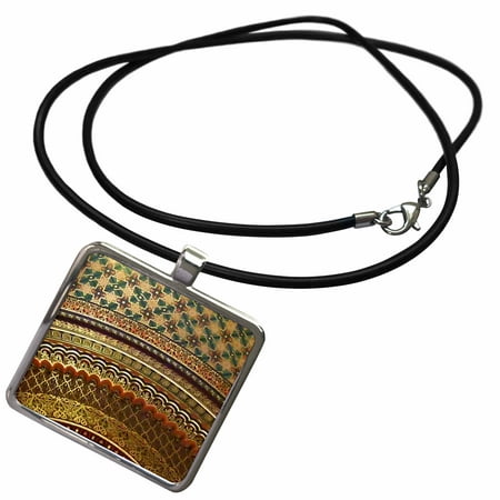 3dRose Gold-look stripe pattern with magen david stars - matte Middle Eastern arabian moroccan abstract - Necklace with Pendant (ncl_155664_1)