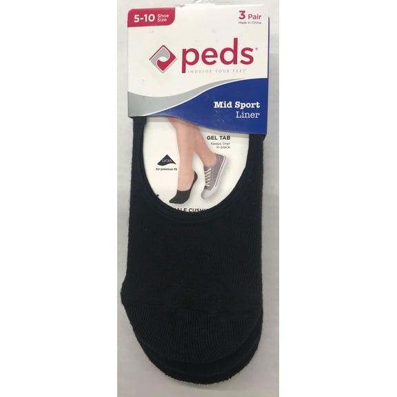 Peds Sport Cut Liner, 3 Pair