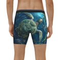 thumbnail image 4 of Cauagu Artistic Turtle Earth Print Men's Boxer Briefs, Funny & Cute Underwear Elastic Waistband Briefs Ideal Gift for Men,1-Pack, 4 of 7