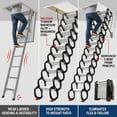 thumbnail image 6 of POWKOL Wall-Mounted Collapsible Stairs, 10 FT 12 Steps Loft Wall Step, 660 Lbs Load Non-Slip Attic Ladder with Armrests, for Home Loft, Storage Room, Attic Access, Black, 6 of 27
