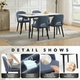 thumbnail image 4 of Wooden Dining Chairs Set of 2, Modern Fabric Upholstered Dining Room Chair Kitchen Chairs, Farmhouse Dinner Chair for Kitchen Dining Room, Blue-Hollowed, 4 of 8