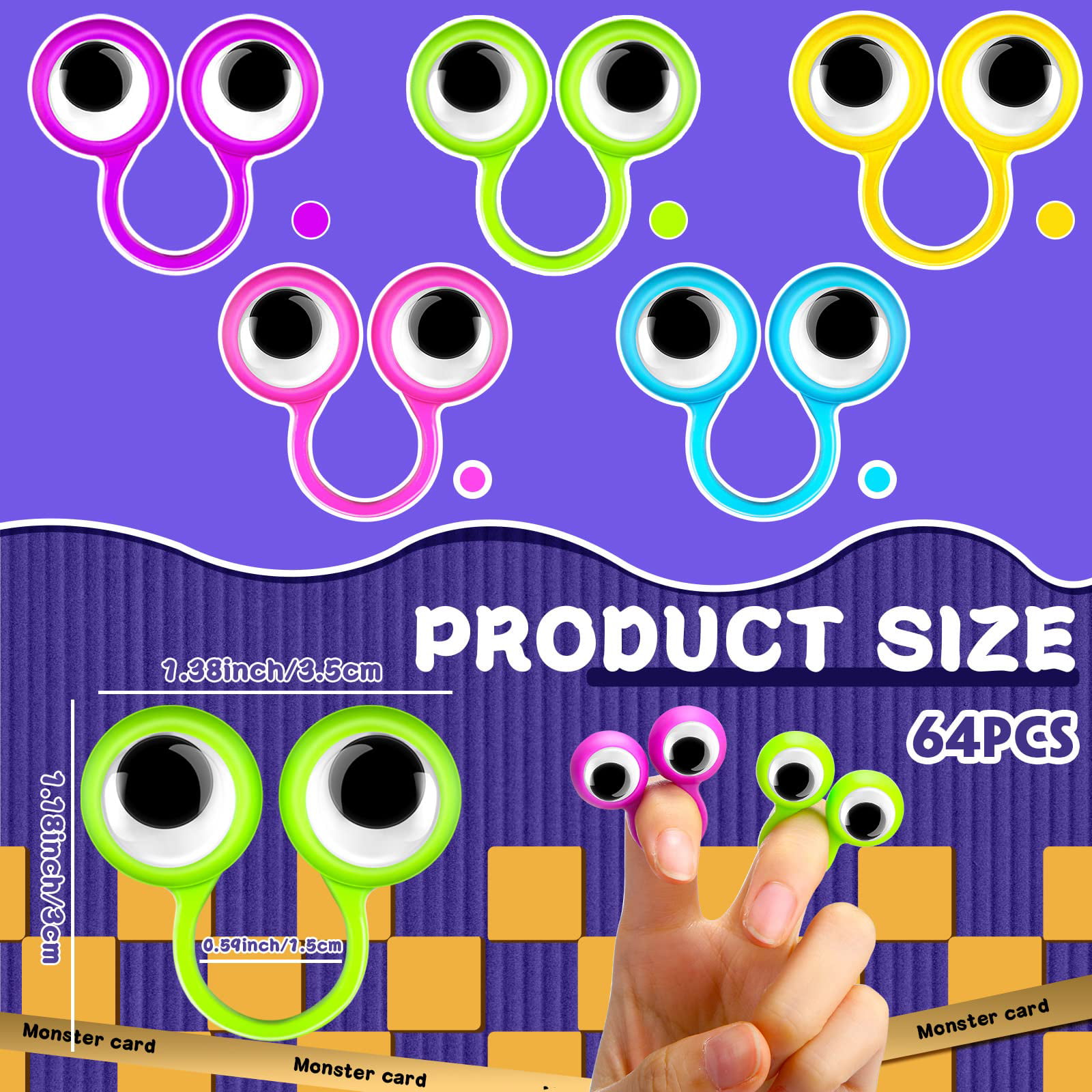 5cm Large Googly Eyes Finger Puppets Peepers Classroom reading toy resource