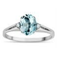 thumbnail image 2 of Star K � Oval 8x6 Genuine Sky Blue Topaz Split Shank Three Stone Engagement Promise Ring, 2 of 9