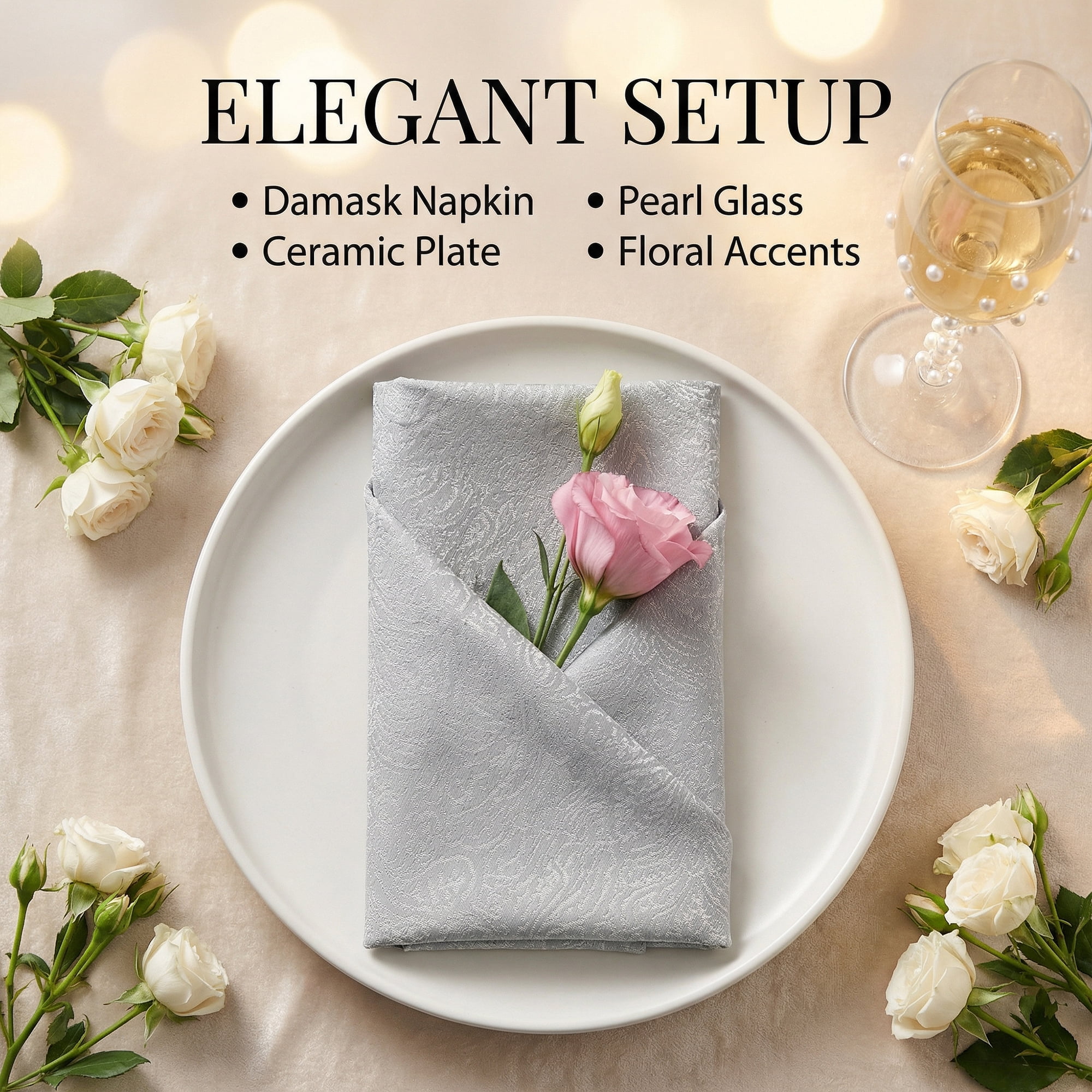 Unique Bargains 6Pcs Polyester Washable Cloth Napkins Light Gray 18x18inch