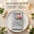 thumbnail image 2 of REGALWOVEN 6 Pack Cloth Napkins, Polyester Washable and Reusable Table Dinner Napkins for Restaurant, Weddings, and Parties Light Gray 18x18inch, 2 of 6
