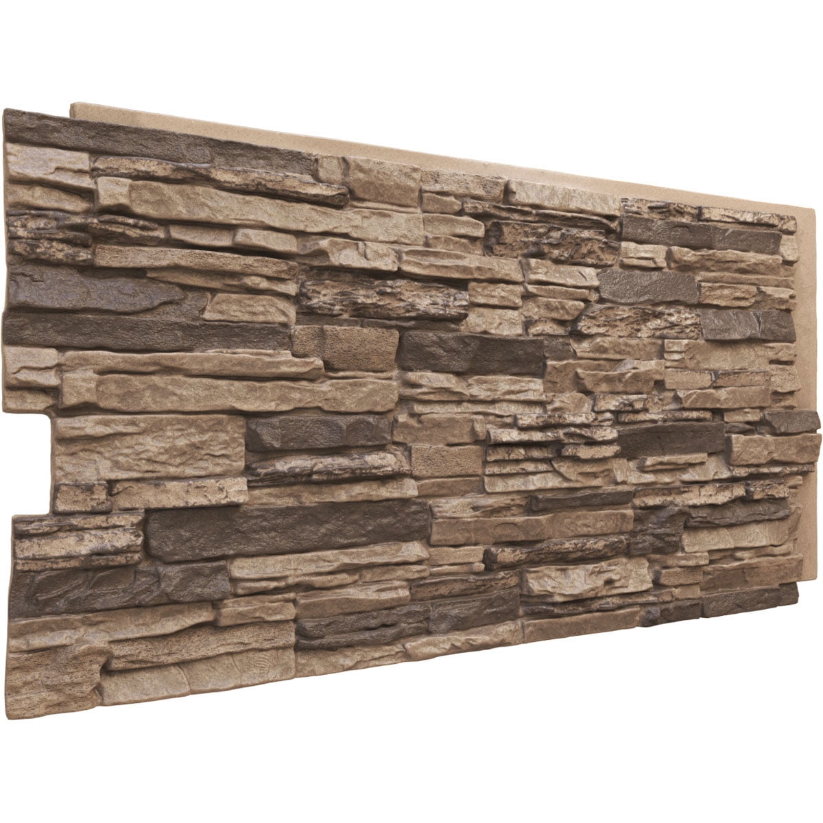 Ekena Millwork 45.75"W x 24.50"H x 1.25"D Canyon Ridge Stacked Stone, StoneWall Faux Stone Siding Panel, Smokey Ridge