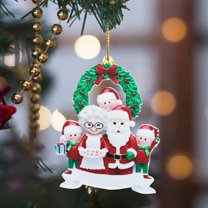 Grandkids with Grandparents Christmas Tree Ornament - Acrylic Holiday Decor for Festive Hanging Decorations for Gifts, Party, Windows, Doors(F)