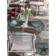 thumbnail image 4 of Outdoor Tablecloth with Umbrella Hole and Zipper, Texas Star Brown Round Table Cloth 54 Inch Waterproof Tablecloth, Vintage Farm Barn Blue Wooden Texture Picnic Table Cover for Patio Camping, 4 of 7