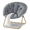 Gray, variant on Folding Saucer Chair for Adults, Heavy Duty Moon Chair with Thick Cotton Padding, Foldable Papasan Chair for Bedroom, Dorm, Lounge, Gray