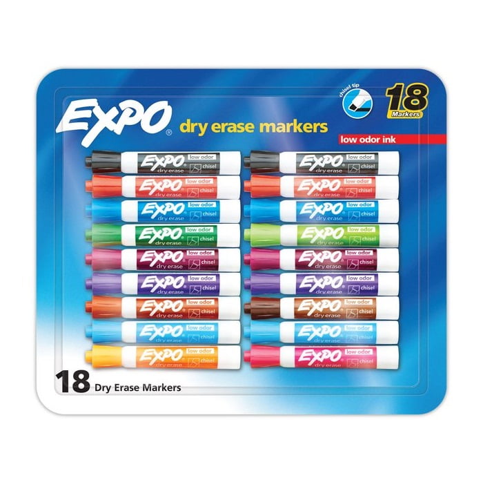Expo 2038948 Dry Erase Markers, Multicolor (18 Pk)