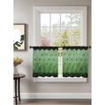 thumbnail image 2 of Sheer Curtains 45 Inch Length 2 Panels Set for Kitchen, Green Geometric Semi Sheer Curtains for Windows, Ombre Modern Abstract Art Voile Window Treatments Rod Pocket Curtain, 2 of 7