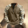 thumbnail image 5 of LEBONYARD Mens Shirts Clearance under $5.00,Men's & Big Men's Lightweight Pullover Shirt Hoodie,Men's Camouflage Print Half Zipper Long Sleeved Top Long Sleeved Round Neck Top/shirt Camouflage XXXL, 5 of 5