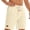Beige, variant on lcziwo Mens Swim Shorts Cotton Linen Knee Length Elastic Waist Hiking Shorts with Pockets Beach Travel Golf Drawstring Chino Short Army Green M
