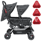 thumbnail image 2 of Carriola Doble para Bebés Gemelar Plegable con Asientos Reclinables Apta desde 0 Meses Soporta hasta 32 kg - Negro, 2 of 7