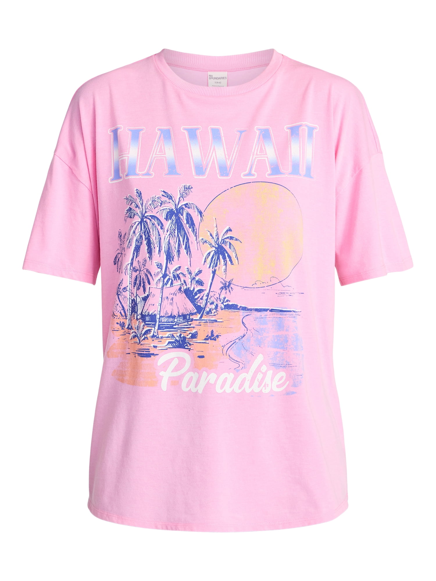 No Boundaries Washed Graphic Boyfriend Tee, Women's XXS-XXL
