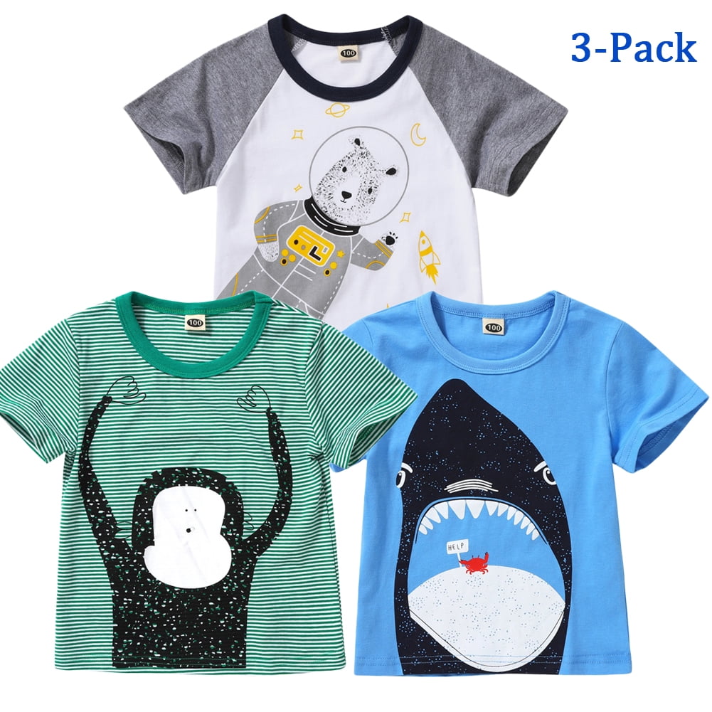 Toddler Short-Sleeve Fashion of Animal Images Graphic Tees 