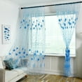thumbnail image 5 of QIDESHIP Rideaux Floraux Transparents Imprimés, Style Tringle, 100Cm X 200Cm, Bleu, Rideaux en Polyester Polyester, 1 Rideau, Décoration d'Écran de Fenêtre 39X787, Rideau en Tulle Fleur en Grappe, Tulle à Traces, 5 of 5