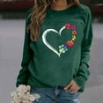 thumbnail image 2 of Luwomo Womens Dog Mom Sweatshirts Heart Dog Paw Print Colorblock Long Sleeve Crewneck Casual Cute Sweatshirt,A-Green,L, 2 of 5