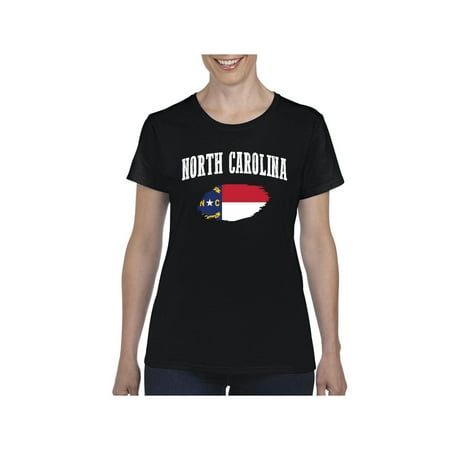 - North Carolina State Flag Women Shirts T-Shirt Tee