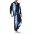 thumbnail image 2 of Naloa Night Scene of Wolves Men’s Pajamas Set - Long Sleeve Button Down Sleep Shirt and Pajama Bottoms Sleepwear Set-, 2 of 7