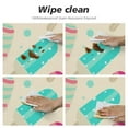 thumbnail image 4 of Wuche Round Vinyl Fitted Tablecloth with Flannel Backing Elastic Table Cloth Waterproof Oil-Proof Plastic Table Cover Ice Cream Party Round Tablecloth, 4 of 7