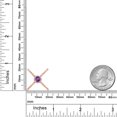 thumbnail image 5 of Gem Stone King 1.29 Ct Round Purple Amethyst 18K Rose Gold Plated Silver Criss Cross X Ring (Size 6), 5 of 5