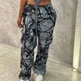 thumbnail image 3 of Generic Women Camouflage Cargo Pants Straight Wide Leg Trousers Jeans with Pockets, 3 of 5