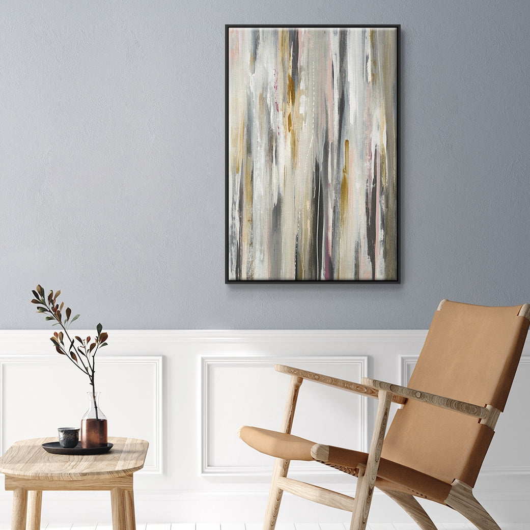 Color Ripple Framed Premium Gallery Wrapped Canvas - Ready to Hang - 27 x 41 - Black Floating Frame