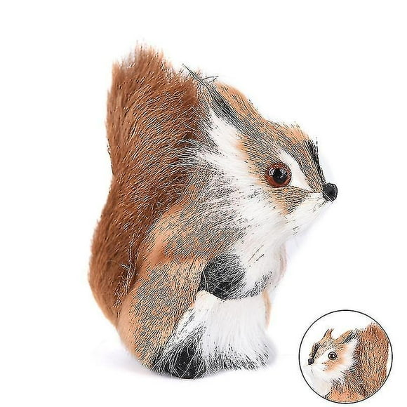Simulation Fur Squirrel Plush Stuffed Doll Animal Toy Children Gift Home Decor