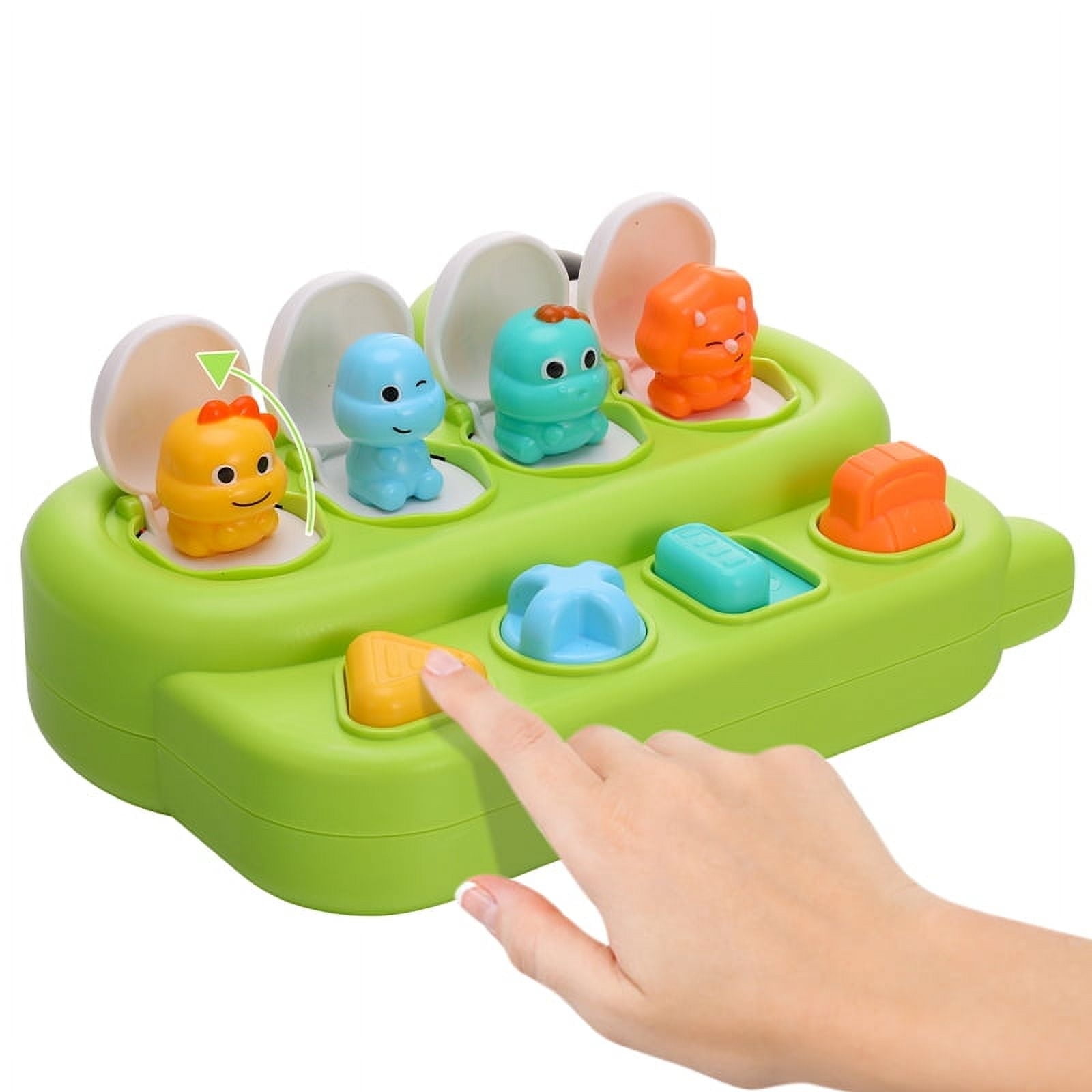 Nouveau bouton animal popup cache-cache motricité fine jouet bébé plastique mont