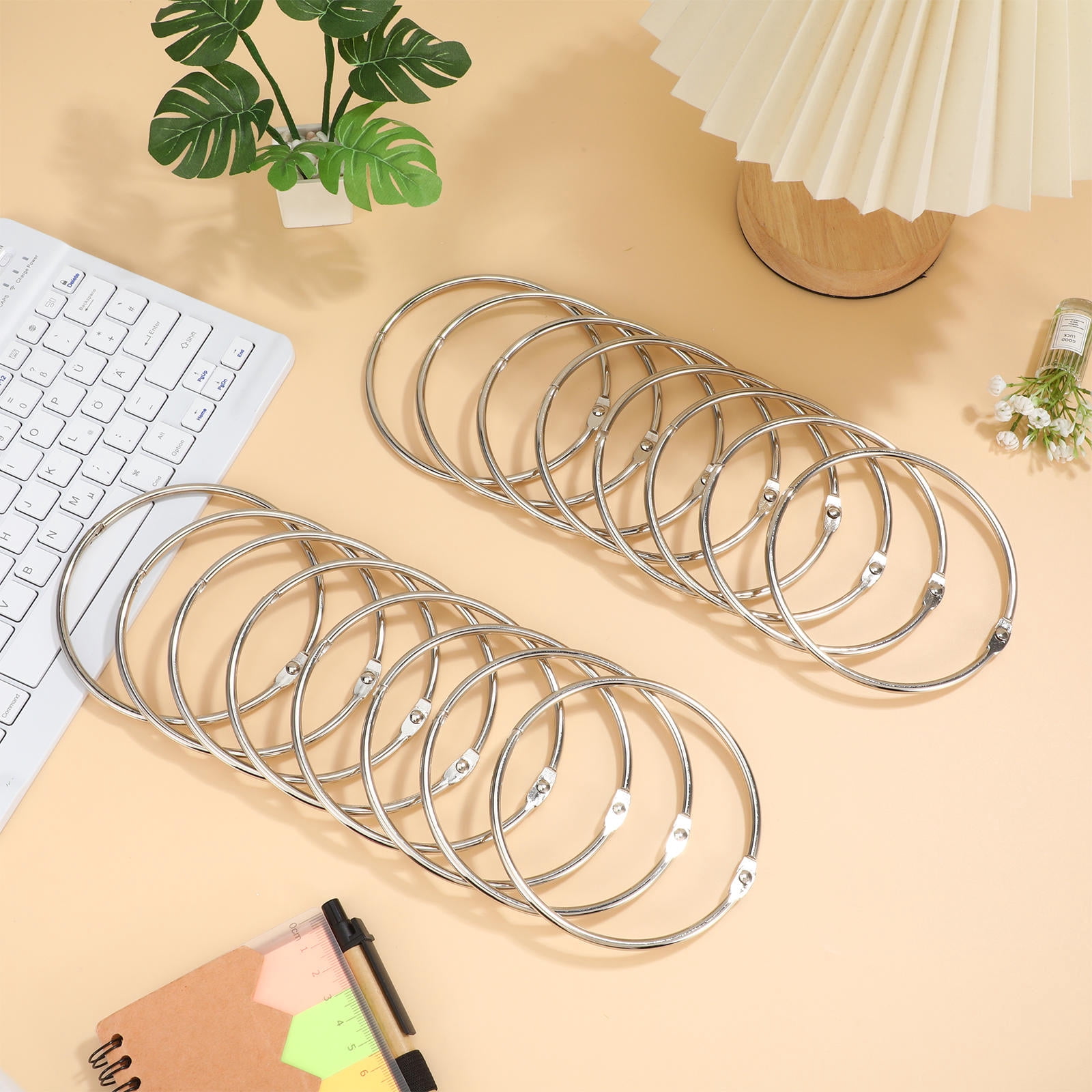 WRISTBIQUE 16Pcs Metal Rings For Index Cards With Long Term Use In Silver