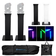 (2) Totem Stands+Black+White Scrims For 2) American DJ VIZI SPOT 5R Lights