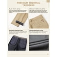 thumbnail image 5 of Men's Fleece Lined Dress Pants Winter Warm Thermal Business Casual Chinos Stretchy Cotton Work Trousers (Black, Navy, Grey, Khaki), 5 of 11