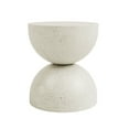 thumbnail image 3 of Alina End Table for Indoors or Outdoors - Stone White Finish with Faux Gold Fakes, 3 of 5