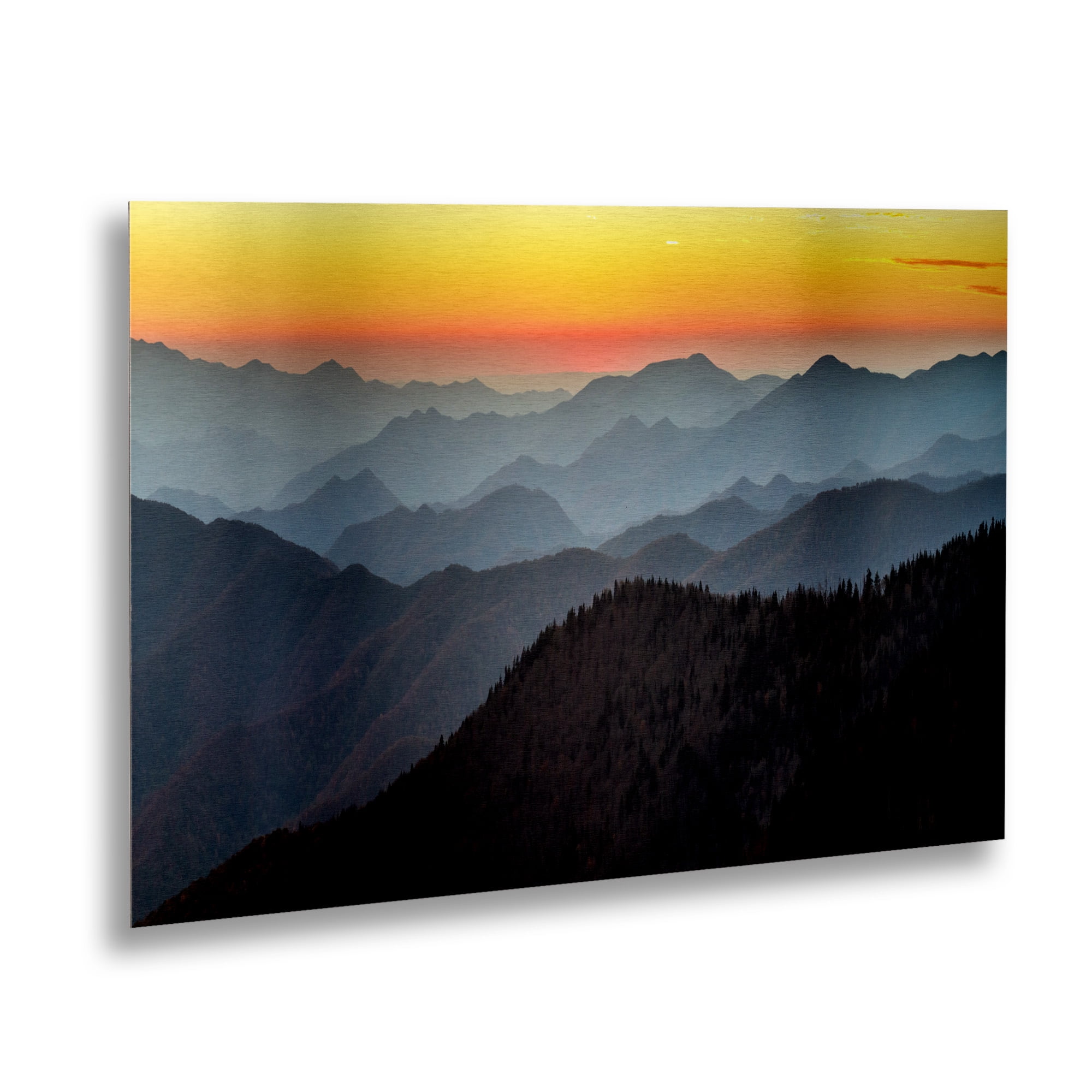 Trademark Fine Art 'Great Smoky Sunset' Brushed Aluminum Wall Art Art by Pierre Leclerc
