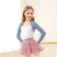 thumbnail image 2 of Y-Sunset Girls Ballet Long Sleeve Shrug, Lightweight Dance Cardigan, Breathable Cropped Wrap Top for Practice, Class & Layering(Light Blue/14-16 Years), 2 of 5