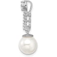 thumbnail image 2 of Avariah 14k White Gold Freshwater Cultured Pearl & Diamond Chain Slide - 25mm, 2 of 4