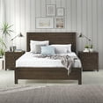 Yes4wood Solid Wood Full Bed Frame with Headboard, Heavy Duty Modern