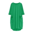 thumbnail image 4 of Ersazi Spring Outfits for Women Womens Pocket Loose Dress Ladies Neck Casual Long Tops Dress Plus Size Mint Green 5Xl, 4 of 4