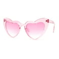 thumbnail image 2 of Womens Translucent Candy Color Iconic Heart Shape Cat Eye Sunglasses Pink, 2 of 4