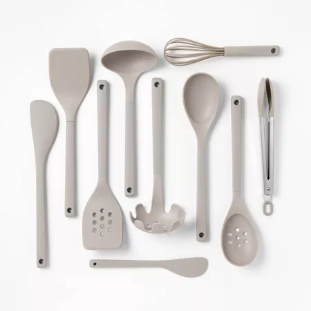Premium Silicone Kitchen Utensil Set - 10-Piece Non-Stick, Heat-Resistant, Dishwasher-Safe Cooking Tools with Spatulas, Ladles, Tongs & More