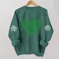 thumbnail image 4 of ClodeEU Womens Saint Patrick‘s Day Crewneck Sweatshirt, Long Sleeve Casual Pullover Green 12,Womens Plus M, 4 of 6