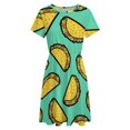 thumbnail image 4 of It's Taco Time! Women's Dress Short Sleeve Summer Sundress Summer Women Clothes, 4 of 7