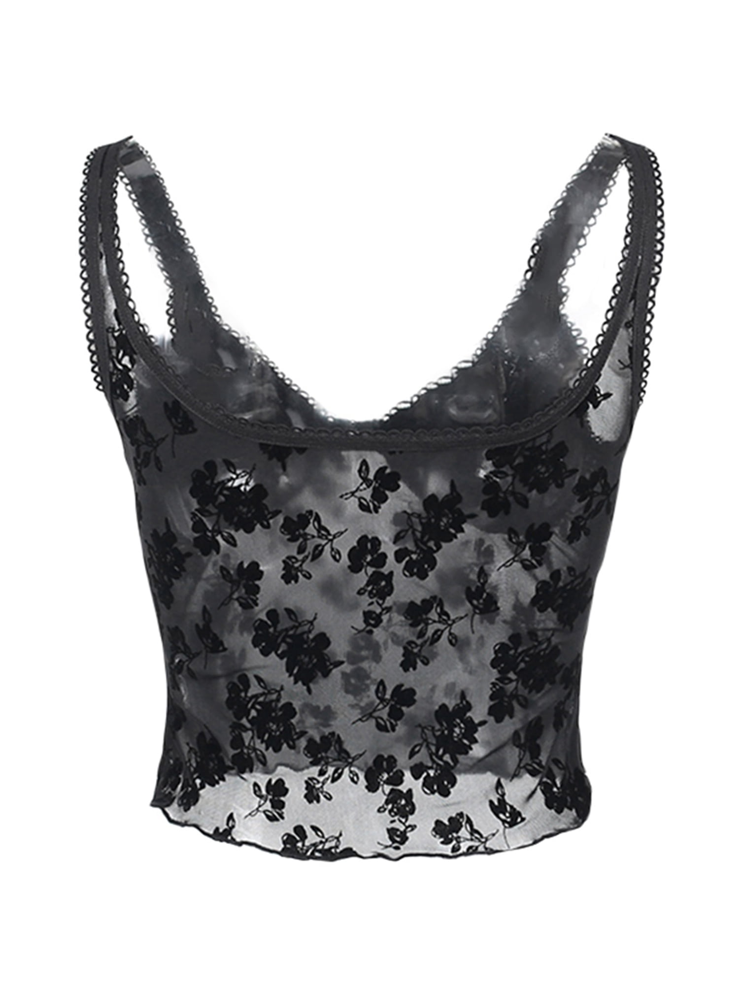 Women Gothic Velvet Crop Top Camisole Punk Black Mall Goth Cami Lace Patchwork Blouse E Girl Sleeveless Streetwear Walmart Com