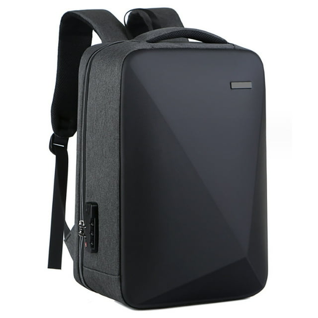 Mochila rígida antirrobo, mochila fina para ordenador portátil de negocios para hombres, bolsa para ordenador portátil resistente al agua con puerto USB
