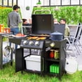 thumbnail image 2 of Outsunny 3 Burner Propane Gas Grill with Side Burner 9.5 KW BBQ Grill, 2 of 10