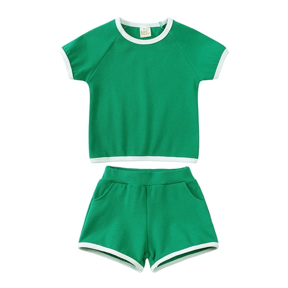 LYMAYTER Kids Boys Girls Cotton Tees Outfit Infant Casual Short Sleeve Tops Set for 9 Months - 5 Years
